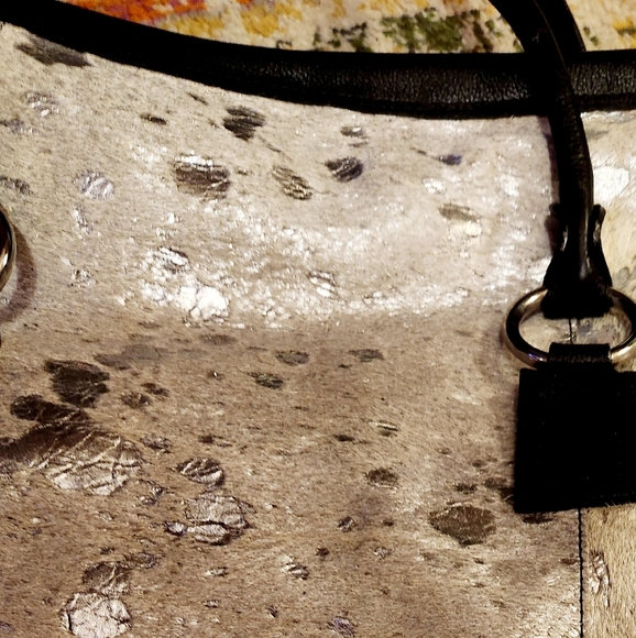 BS TRADING Western Silver Acid Washed Cowhide Custom Texas Weekender Satchel 24" - Picture 13 of 16